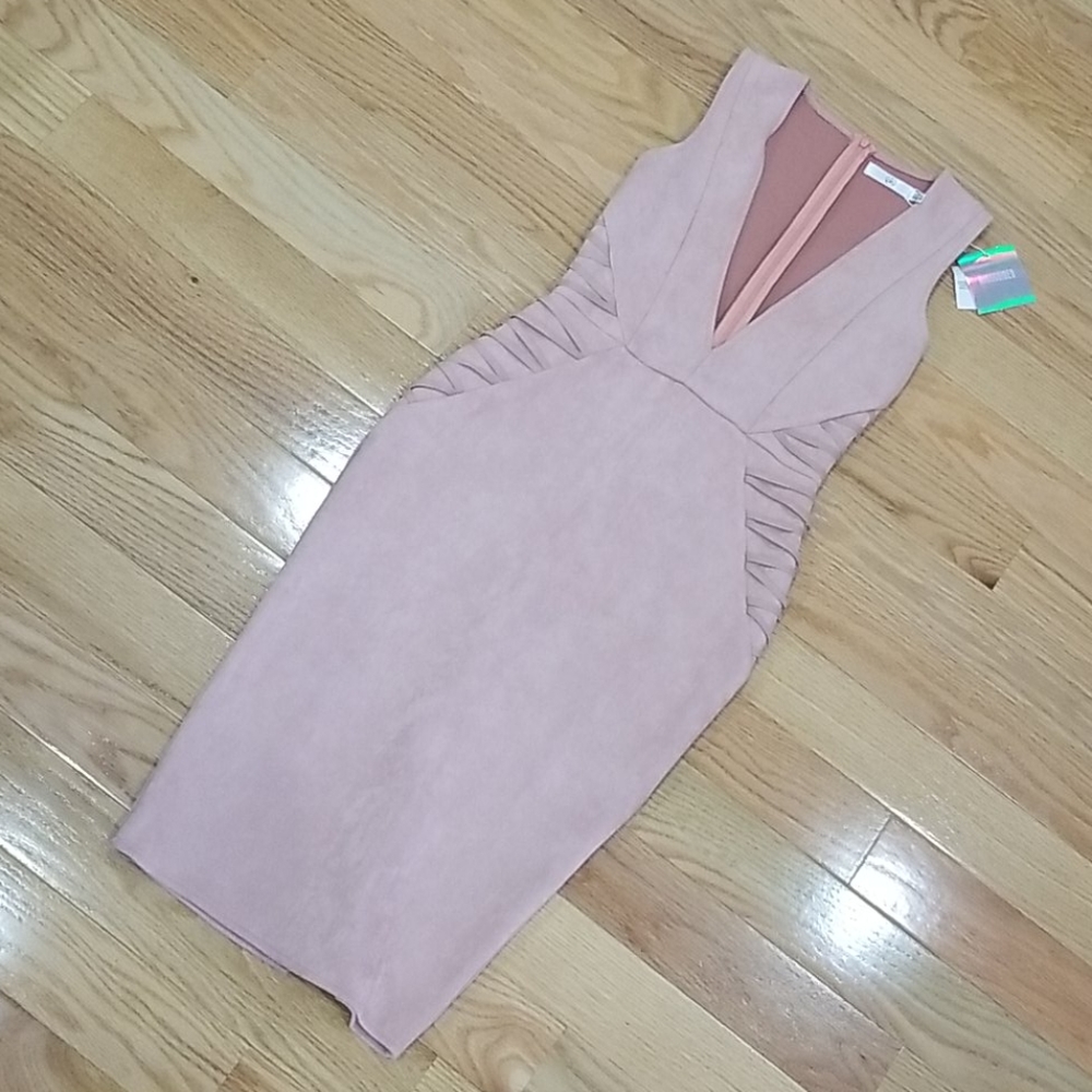 Missguided Faux Suede Sleeveless Midi Dress